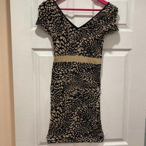 Short sparkly black and gold panther dress